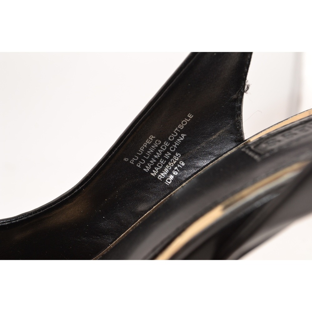 Express Slingback Heels Womens 8 Black Witchy Gold Hardware Pumps Women Sexy - Picture 9 of 9
